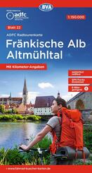 BVA ADFC Radtourenkarte Fr&auml;nkische Alb Altm&uuml;hltal 1:150.000
