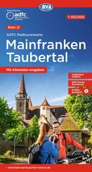 BVA ADFC Radtourenkarte Mainfranken Taubertal 1:150.000