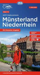 BVA ADFC Radtourenkarte M&uuml;nsterland Niederrhein 1:150.000