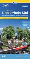 BVA ADFC Regionalkarte Niederrhein S&uuml;d, mit Knotenpunkten 1:75.000
