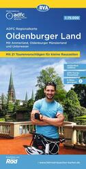 BVA ADFC Regionalkarte Oldenburger Land, mit Knotenpunkten 1:75.000