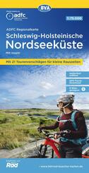 BVA ADFC Regionalkarte Schleswig-Holsteinische Nordseek&uuml;ste mit Inseln 1:75.000