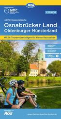 BVA ADFC Regionalkarte Osnabr&uuml;cker Land /Oldenburger M&uuml;nsterland, mit Knotenpunkten 1:75.000