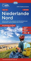 BVA ADFC Radtourenkarte Niederlande Nord, mit Knotenpunkten 1:150.000