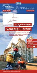 BVA ADFC Radtourenkarte 7-Tage-Radtour Venedig-Florenz, 1:200.000