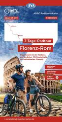 BVA ADFC Radtourenkarte 7-Tage-Radtour Florenz-Rom, 1:150.000