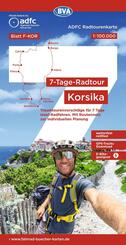BVA ADFC Radtourenkarte 7-Tage-Radtour Korsika, 1:100.000