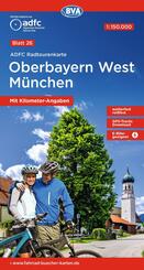 BVA ADFC Radtourenkarte Oberbayern West M&uuml;nchen 1:150.000