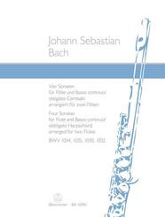 Vier Sonaten f&uuml;r Fl&ouml;te und Basso continuo oder obligates Cembalo BWV 1034, 1035, 1030, 1032 (arrangiert f&uuml;r zwei Fl&ouml;ten)