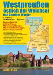 Landkarte Westpreu&szlig;en &ouml;stlich der Weichsel und Danziger Werder