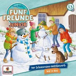 F&uuml;nf Freunde JUNIOR - Der Schneemann-Wettbewerb/Wal in Not,1 Audio-CD
