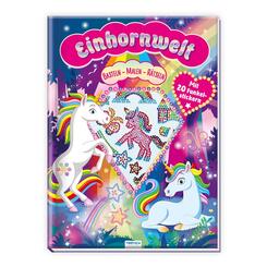 Tr&ouml;tsch Besch&auml;ftigungsbuch Malbuch Bastelbuch Einhornwelt