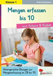 Mengen erfassen bis 10 ... mit Schere und Kleber