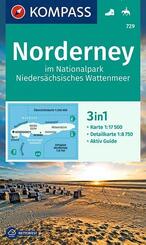 KOMPASS Wanderkarte 729 Norderney im Nationalpark Nieders&auml;chsisches Wattenmeer 1:17.500