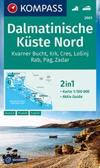 KOMPASS Wanderkarte 2901 Dalmatinische K&uuml;ste Nord 1:100.000