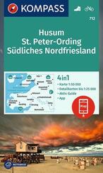 KOMPASS Wanderkarte 712 Husum, St. Peter-Ording, S&uuml;dliches Nordfriesland 1:50.000