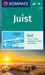 KOMPASS Wanderkarte 728 Insel Juist 1:20.000