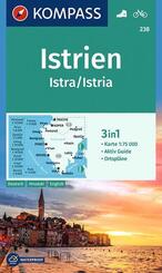 KOMPASS Wanderkarte 238 Istrien, Istra, Istria 1:75.000