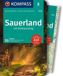 KOMPASS Wanderf&uuml;hrer Sauerland mit Rothaarsteig, 50 Touren mit Extra-Tourenkarte
