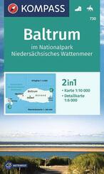 KOMPASS Wanderkarte 730 Baltrum im Nationalpark Nieders&auml;chsisches Wattenmeer 1:10.000