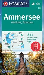 KOMPASS Wanderkarte 791 Ammersee, W&ouml;rthsee, Pilsensee 1:25.000