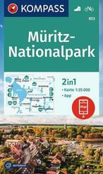 KOMPASS Wanderkarte 853 M&uuml;ritz-Nationalpark 1:25.000
