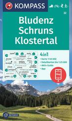 KOMPASS Wanderkarte 32 Bludenz-Schruns 1:50.000