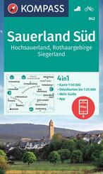 KOMPASS Wanderkarte 842 Sauerland S&uuml;d, Hochsauerland, Rothaargebirge, Siegerland 1:50.000