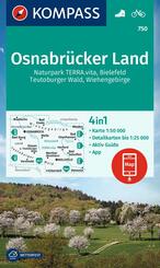 KOMPASS Wanderkarte 750 Osnabr&uuml;cker Land, NP TERRA.vita, Bielefeld, Teutoburger Wald, Wiehengeb. 1:50.000