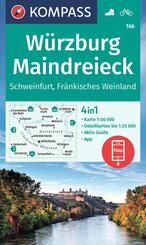 KOMPASS Wanderkarte 166 W&uuml;rzburg, Maindreieck, Schweinfurt, Fr&auml;nkisches Weinland 1:50.000