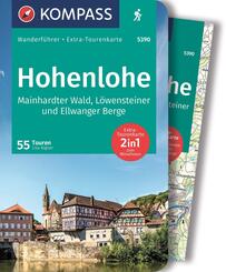 KOMPASS Wanderf&uuml;hrer Hohenlohe, Mainhardter Wald, L&ouml;wensteiner und Ellwanger Berge, 55 Touren mit Extra-Tourenkarte