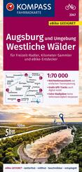 KOMPASS Fahrradkarte 3347 Augsburg und Umgebung, Westliche W&auml;lder 1:70.000