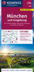 KOMPASS Fahrradkarte 3334 M&uuml;nchen und Umgebung 1:70.000