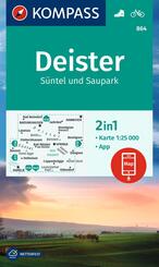 KOMPASS Wanderkarte 864 Deister, S&uuml;ntel und Saupark 1:25.000