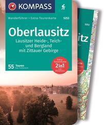KOMPASS Wanderf&uuml;hrer Oberlausitz, Lausitzer Heide-, Teich- und Bergland, mit Zittauer Gebirge, 55 Touren mit Extra-Tourenkarte