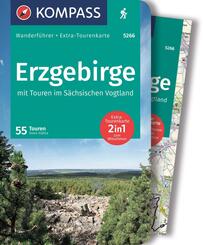 KOMPASS Wanderf&uuml;hrer Erzgebirge, 55 Touren mit Extra-Tourenkarte