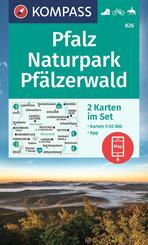 KOMPASS Wanderkarten-Set 826 Pfalz, Naturpark Pf&auml;lzerwald (2 Karten) 1:50.000