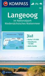 KOMPASS Wanderkarte 731 Langeoog im Nationalpark Nieders&auml;chsisches Wattenmeer 1:15.000