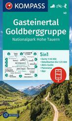 KOMPASS Wanderkarte 40 Gasteinertal, Goldberggruppe, Nationalpark Hohe Tauern 1:50.000