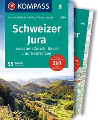 KOMPASS Wanderf&uuml;hrer Schweizer Jura, 55 Touren mit Extra-Tourenkarte