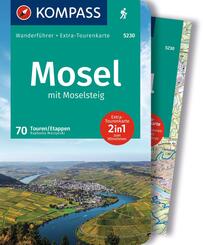 KOMPASS Wanderf&uuml;hrer Mosel mit Moselsteig, 46 Touren und 24 Etappen mit Extra-Tourenkarte