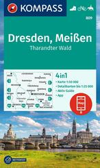 KOMPASS Wanderkarte 809 Dresden, Mei&szlig;en, Tharandter Wald 1:50.000