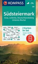 KOMPASS Wanderkarten-Set 226 S&uuml;dsteiermark, Graz, Leibnitz, Deutschlandsberg, Unteres Murtal (2 Karten) 1:50.000