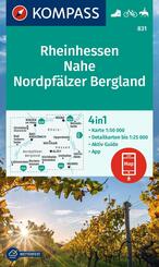 KOMPASS Wanderkarte 831 Rheinhessen, Nahe, Nordpf&auml;lzer Bergland 1:50.000