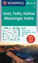 KOMPASS Wanderkarte 35 Imst, Telfs, K&uuml;htai, Mieminger Kette 1:50.000
