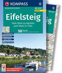 KOMPASS Wanderf&uuml;hrer Eifelsteig, vom Dom zu Aachen zum Dom in Trier, 50 Touren mit Extra-Tourenkarte