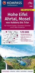 KOMPASS Fahrradkarte 3338 Hohe Eifel, Ahrtal, Mosel, von Koblenz bis Trier 1:70.000