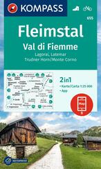 KOMPASS Wanderkarte 655 Fleimstal / Val di Fiemme, Lagorai, Latemar, Trudner Horn, Monte Corno 1:25.000