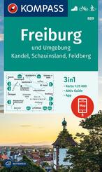 KOMPASS Wanderkarte 889 Freiburg und Umgebung, Kandel, Schauinsland, Feldberg 1:25.000