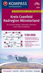 KOMPASS Fahrradkarte 3219 Kreis Coesfeld - Radregion M&uuml;nsterland mit Knotenpunkten 1:50.000